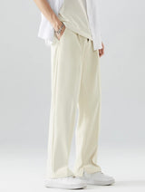 Straight leg trousers with loose drapery