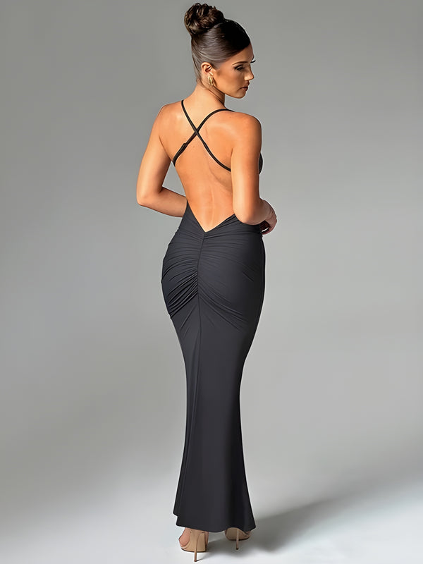 Elegant dress with back neckline