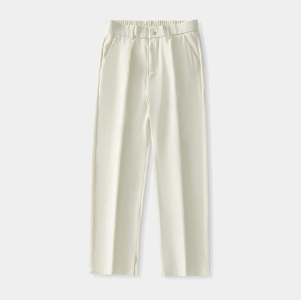 Straight leg trousers with loose drapery