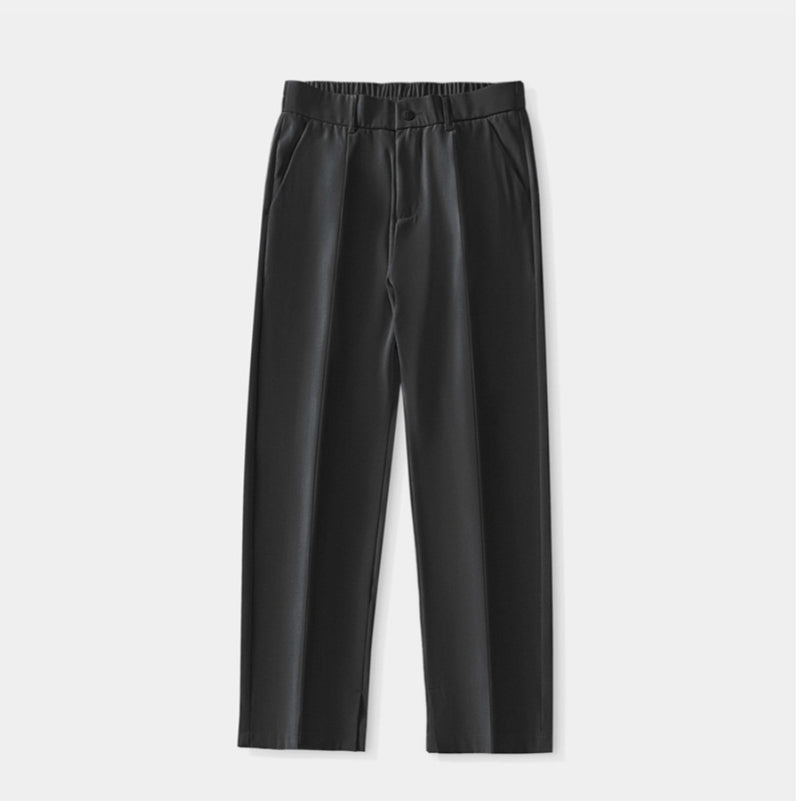 Straight leg trousers with loose drapery