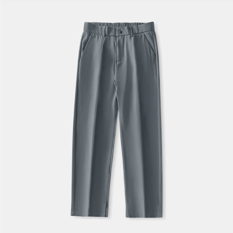 Straight leg trousers with loose drapery