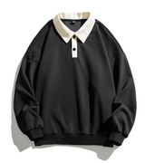 Polo collar sweatshirt